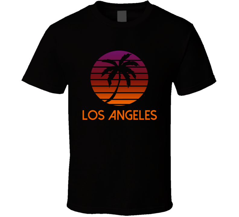Los Angeles Retro Sunset 80's Style Vintage T Shirt