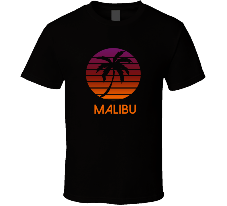 Malibu California Retro Vintage Style Fire Support T Shirt
