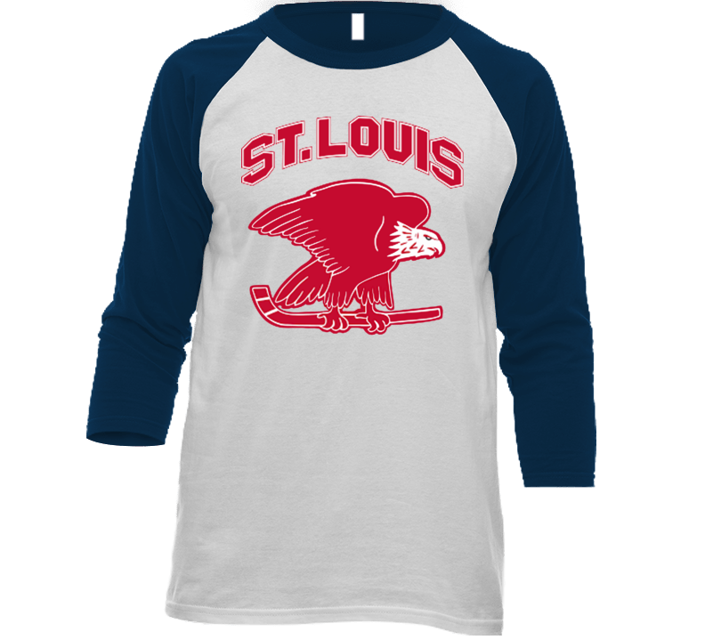 St. Louis Eagles Defunct Nhl Hockey Team Retro Vintage Navy Raglan Shirt
