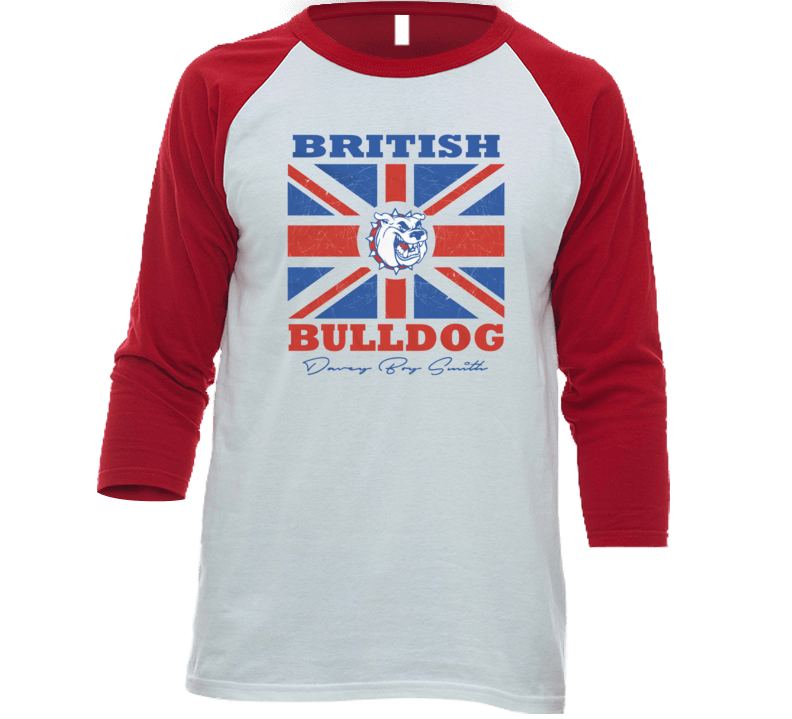 British Bulldog Davey Boy Smith Vintage Retro Raglan Wrestling T Shirt