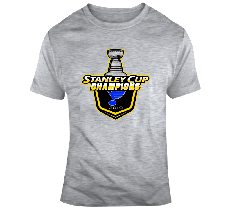 St, Louis Stanley Cup Champions Hockey Grey T Shirt