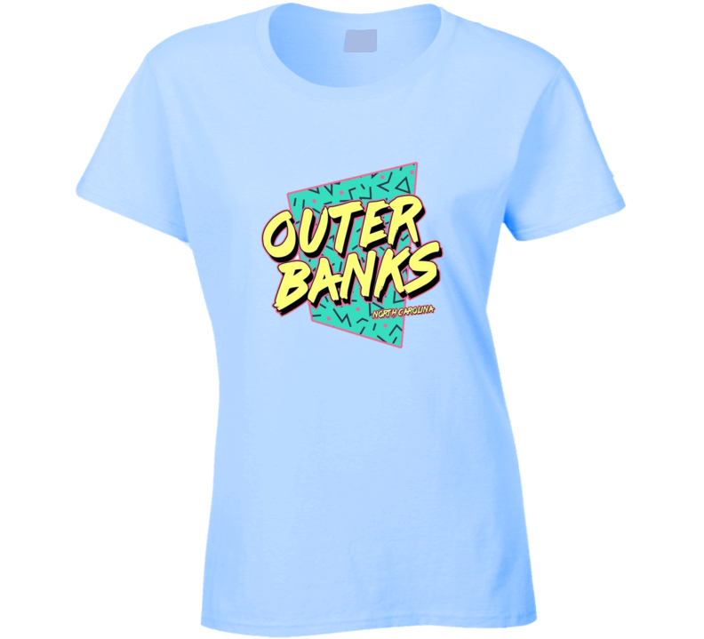 Ladies Outer Banks North Carolina Retro 80's Ladies T Shirt