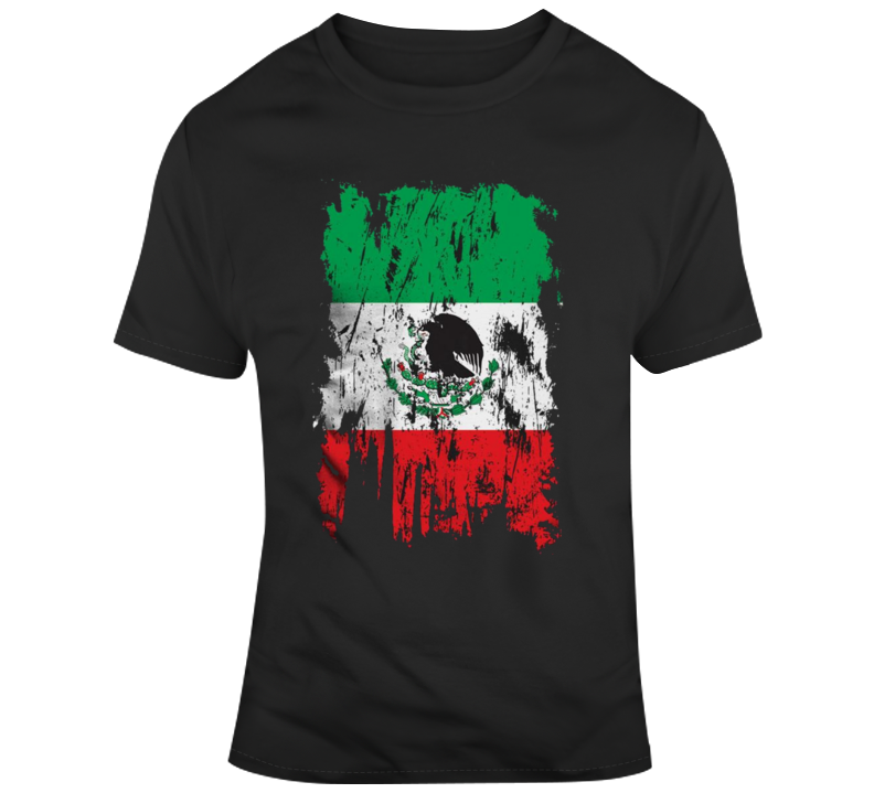Distressed Mexican Flag Patriotic Estads Unidos Mexicanos Pride T Shirt