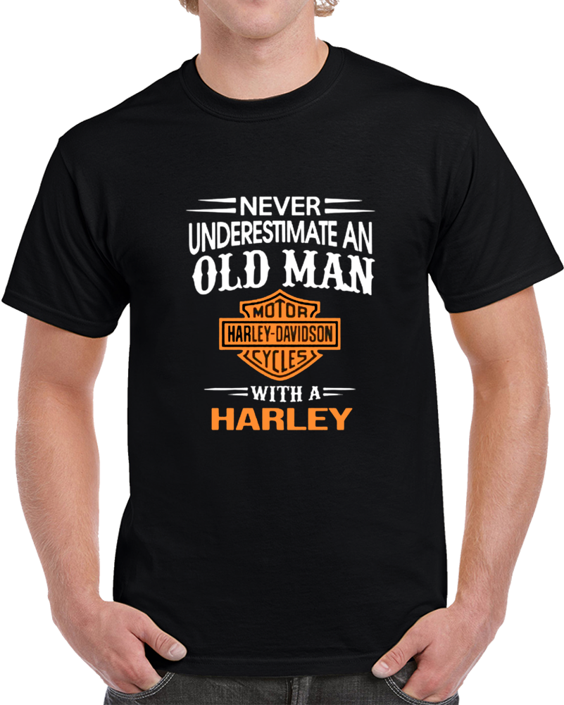 Harley Davidson T Shirt Old Man Motorbike Motorcycle Dad Fathers Funny Gift Tee T Shirt