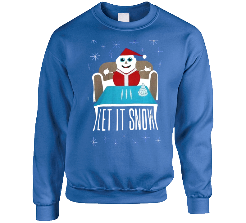 Let It Snow Cocaine Snowman Crewneck Jumper Ugly Christmas Sweater ...