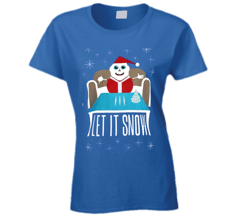 Cocaine Santa Tshirt Drug Ugly Christmas Let It Snow Parody Wal Mart Ladies T Shirt