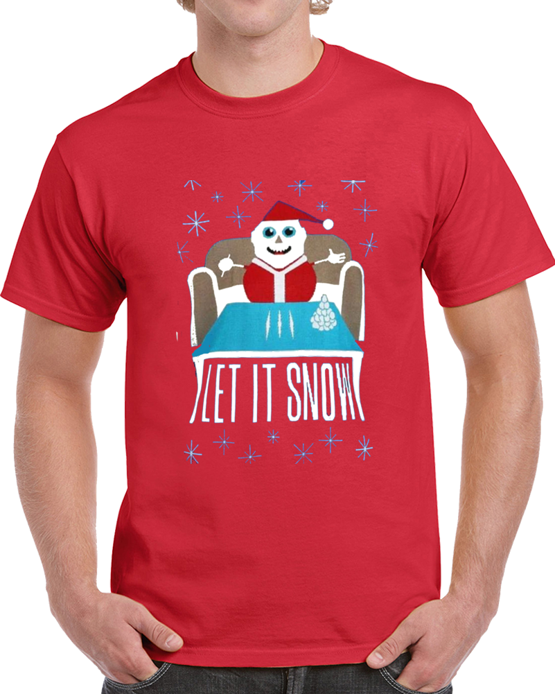 Funny Let It Snow Cocaine Parody Ugly Christmas T Shirt Sweater  Red T Shirt