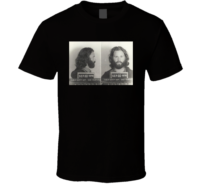 Jim Morrison Rock N Roll Police Mugshot Cool T Shirt