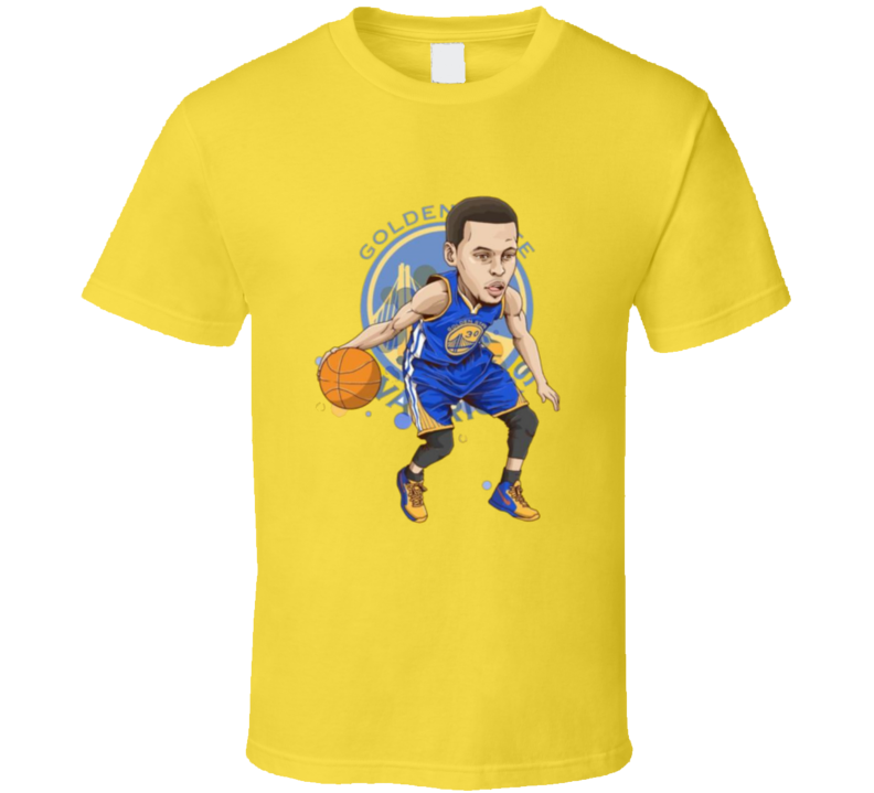 Steph Curry Caricature Golden Basketball T Shirt