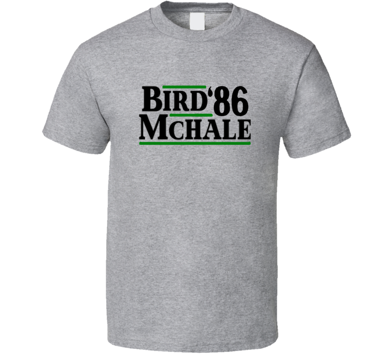 Larry Bird Kevin Mchale 1986 Presidential Boston Sport Grey Basketball T Shirt