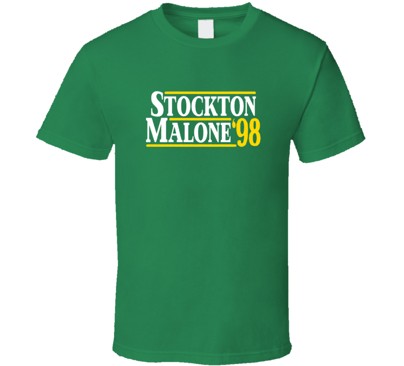 John Stockton Karl Malone 1998 Campaign Utah Basketball V3 T Shirt