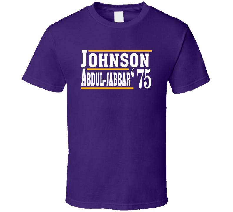 Magic Johnson Kareem Abdul-jabbar 1975 Election Style Favorite Players Los Angeles L Basketball Fan T Shirt
