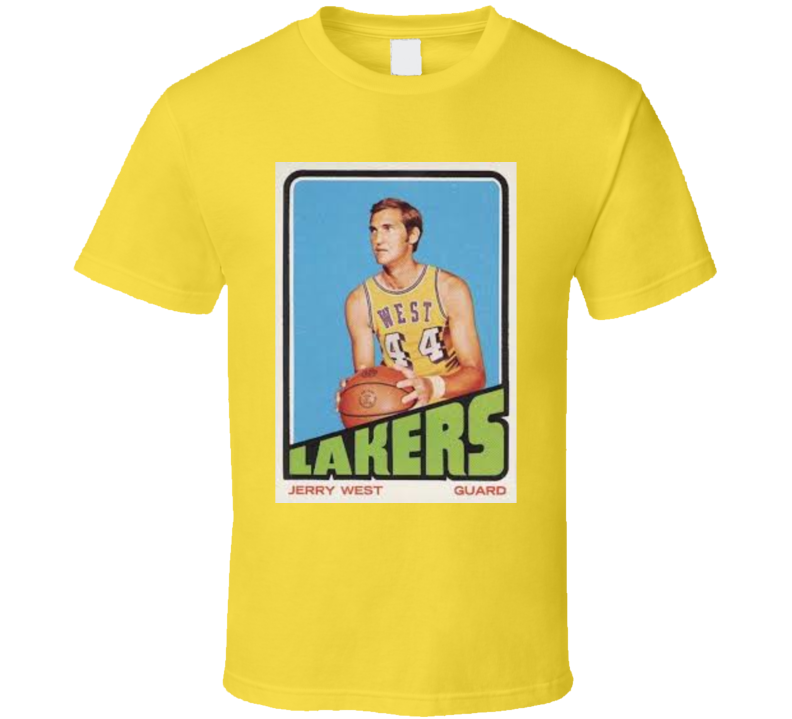 Jerry West Retro Vintage Los Angeles Basketball Card T Shirt