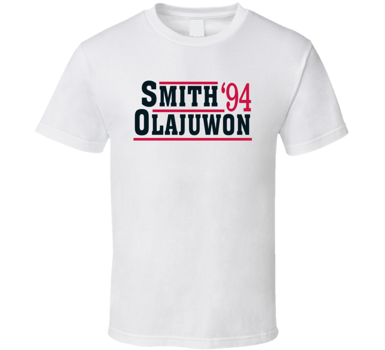 Hakeem Olajuwan Kenny Smith 1994 Houston Campaign Basketball T Shirt