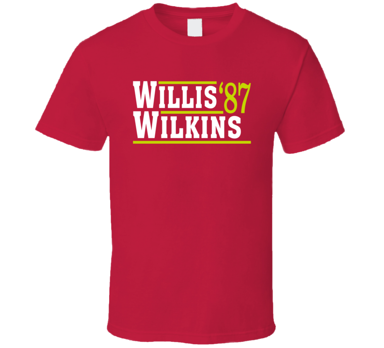 Dominique Wilkins Kevin Willis Atlanta 1987 Campaign Basketball T Shirt