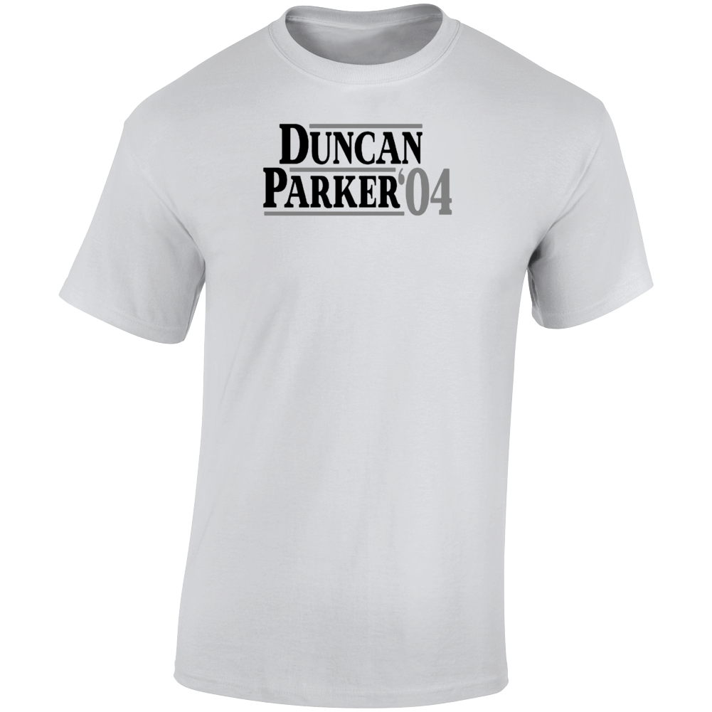 Tim Duncan Tony Parker San Antonio 2004 Election Style Basketball V2 T Shirt