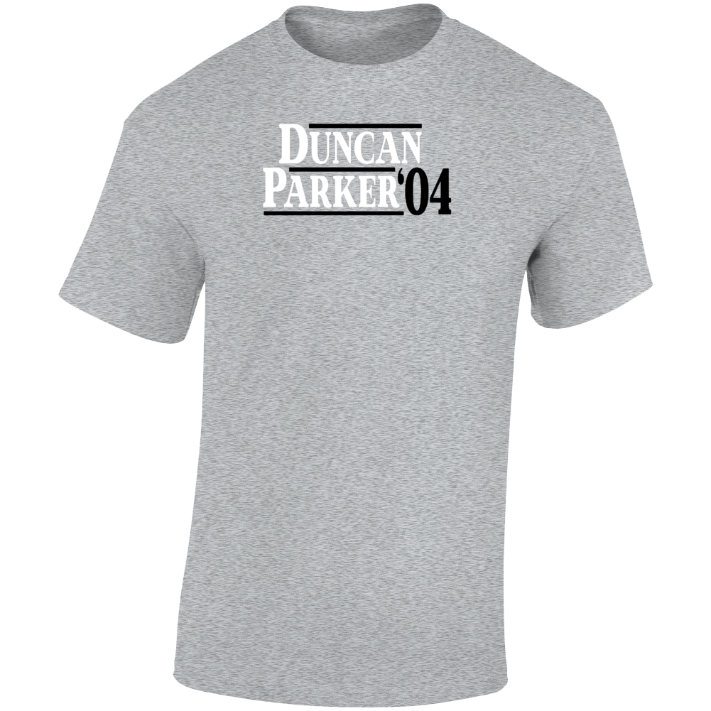 Tim Duncan Tony Parker San Antonio 2004 Election Style Basketball V3 T Shirt