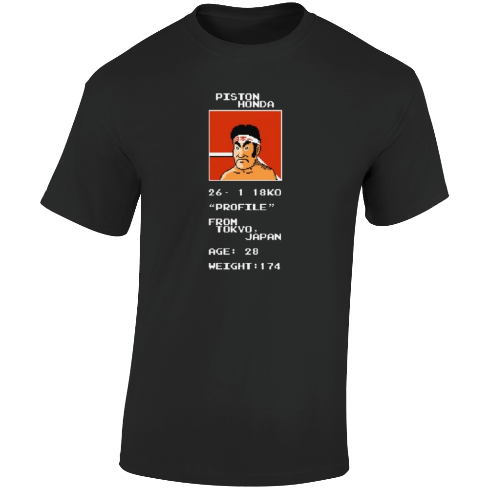 Piston Honda Mike Tyson Punchout Nes Retro Vintage Video Game T Shirt