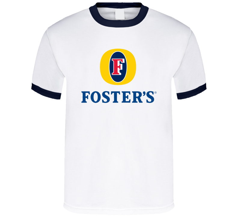 Fosters Beer Company Retro Vintage Navy Ringer T Shirt