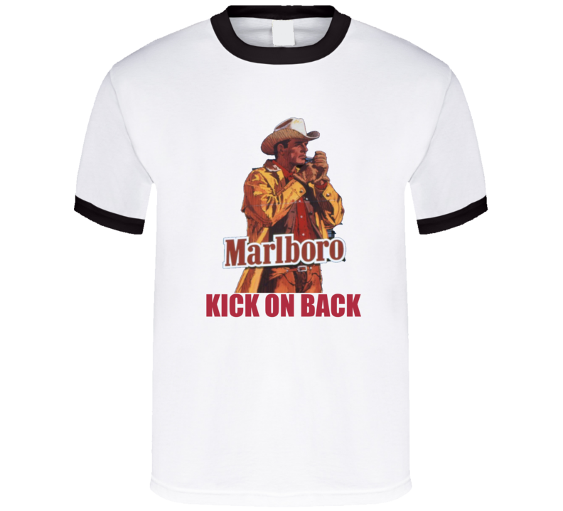 Marlboro Man Kick On Back Cigarette Company T Shirt
