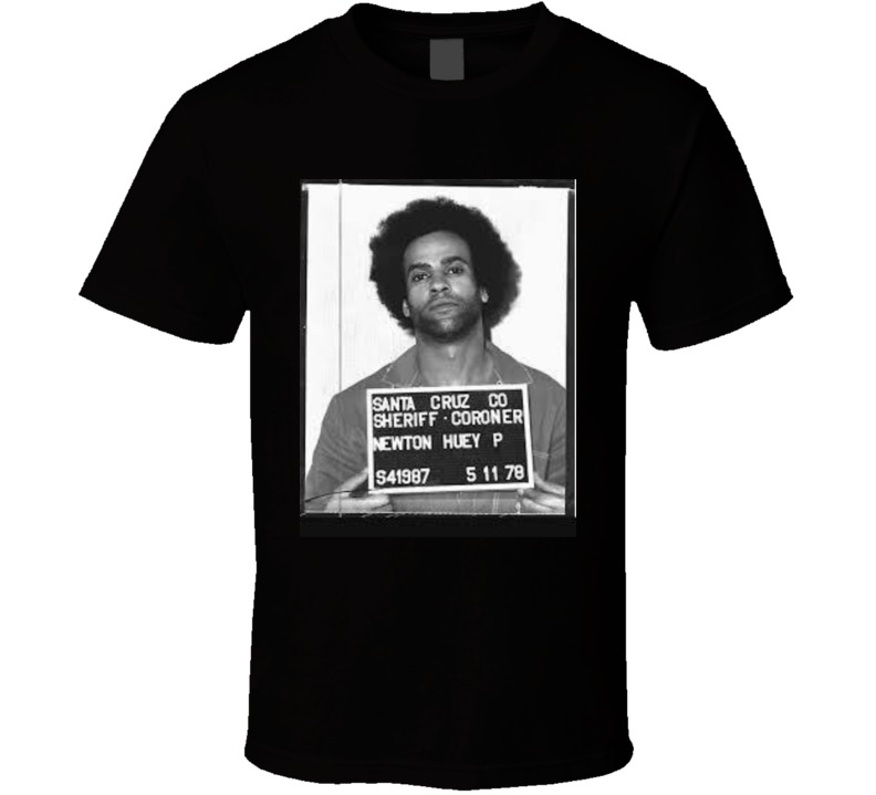 Huey Political Mug Shot Black Panther T Shirt