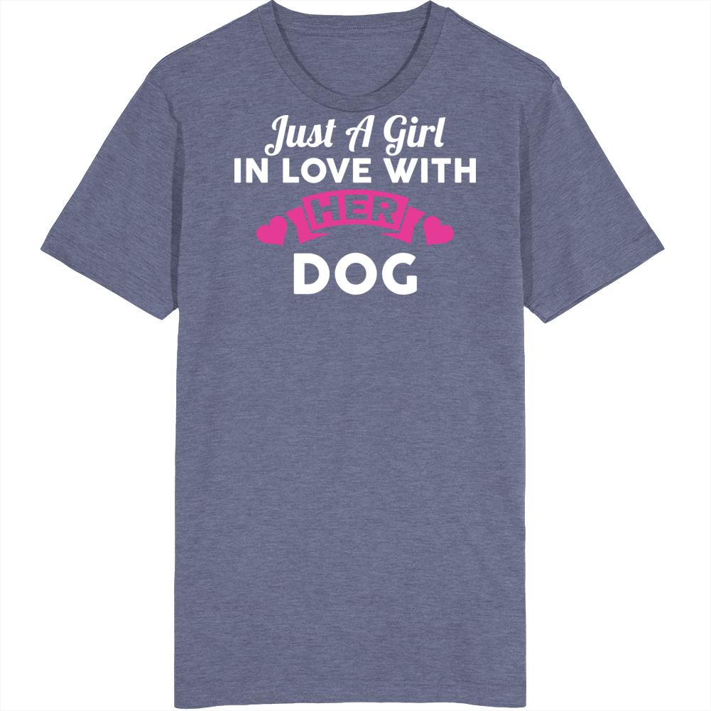 A Girl In Love With Her Dog Pet Rretro Vintage T Shirt
