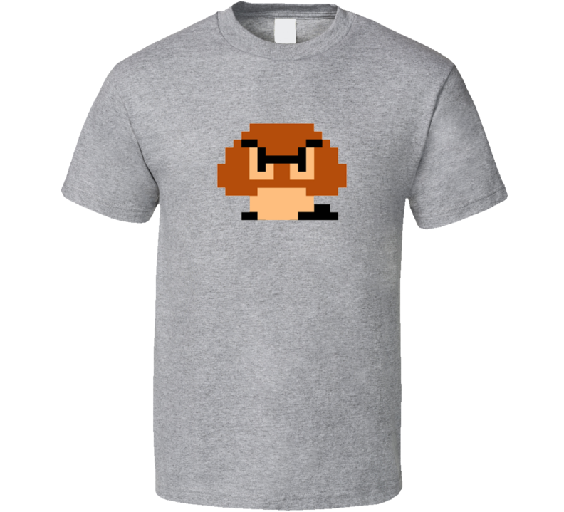 Goomba 8 Bit Super Mario Nes Retro Vintage Video Gamer T Shirt