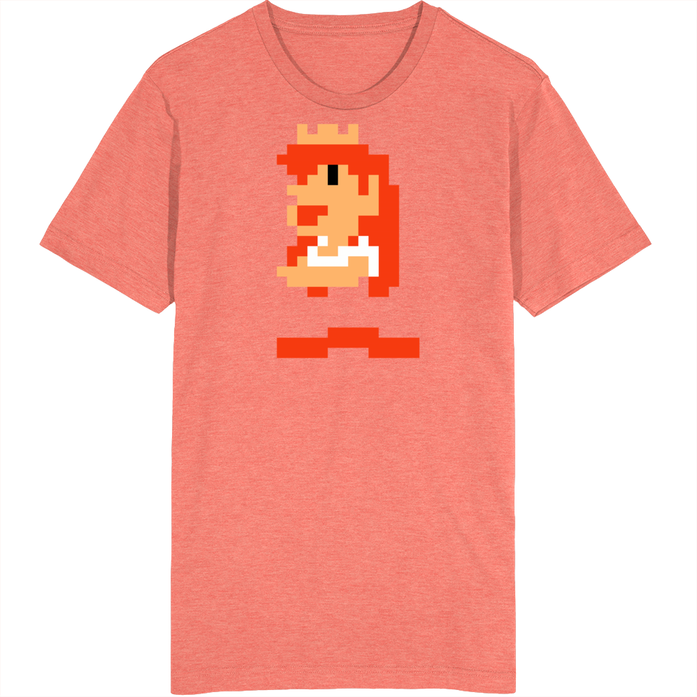 Princess Peach 8 Bit Nes Super Mario Vintage Video Game T Shirt