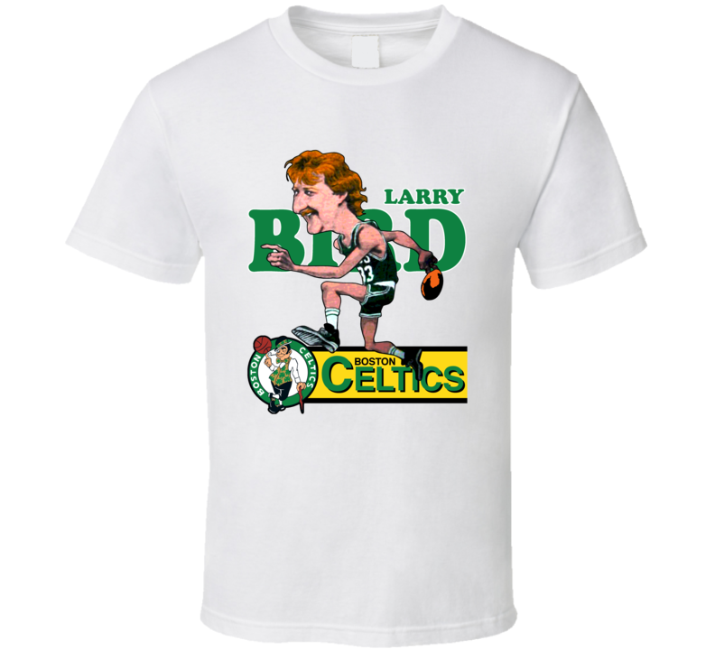 Larry Bird Vintage Caricature Boston Basketball T Shirt