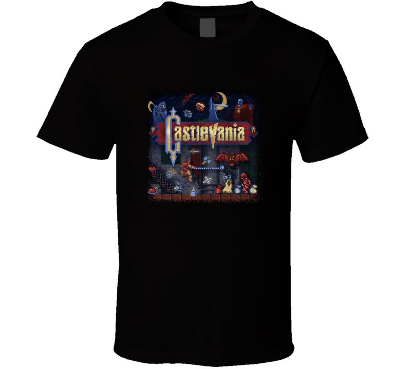 Castlevania Nes Retrovintage Vidreo Game T Shirt