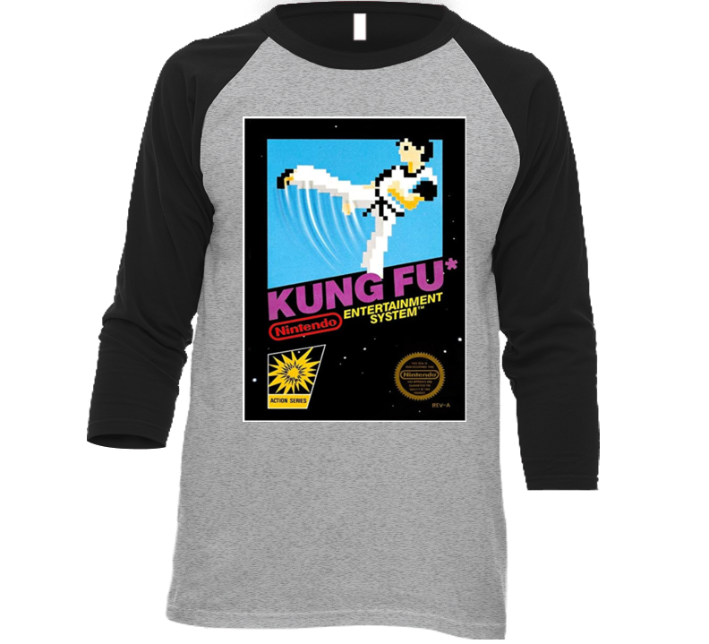 Kung Fu Nes Retro Video Game Raglan T Shirt