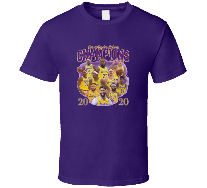 Los Angeles 2020 Champions Basketball Fan Purple T Shirt