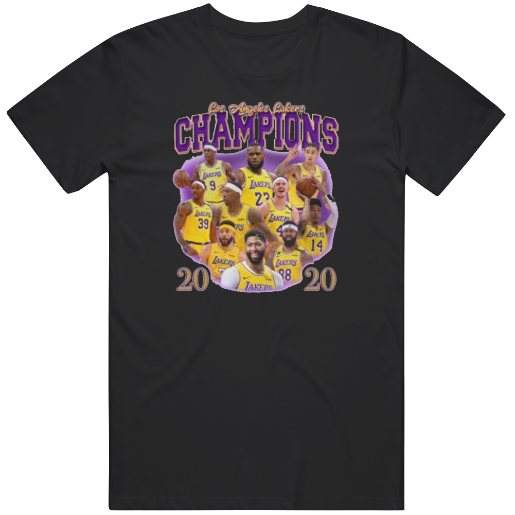 Los Angeles 2020 Champions Basketball Fan Black T Shirt