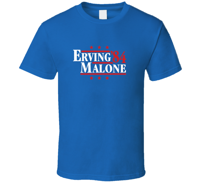 Erving Malone 1984 Philadelphia Retro Basketball T Shirt