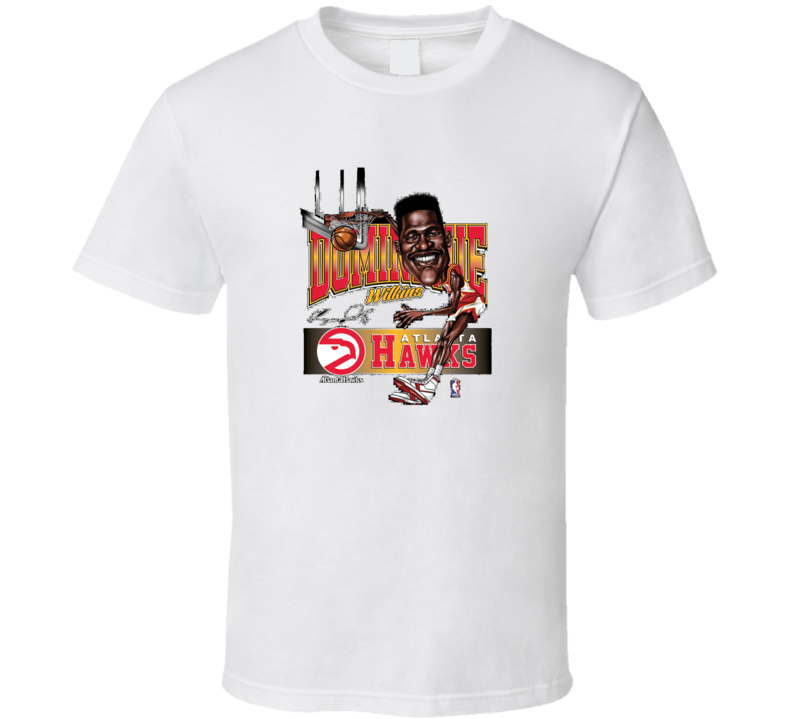 Dominque Wilkins Retro Caricature Atlanta Basketball T Shirt