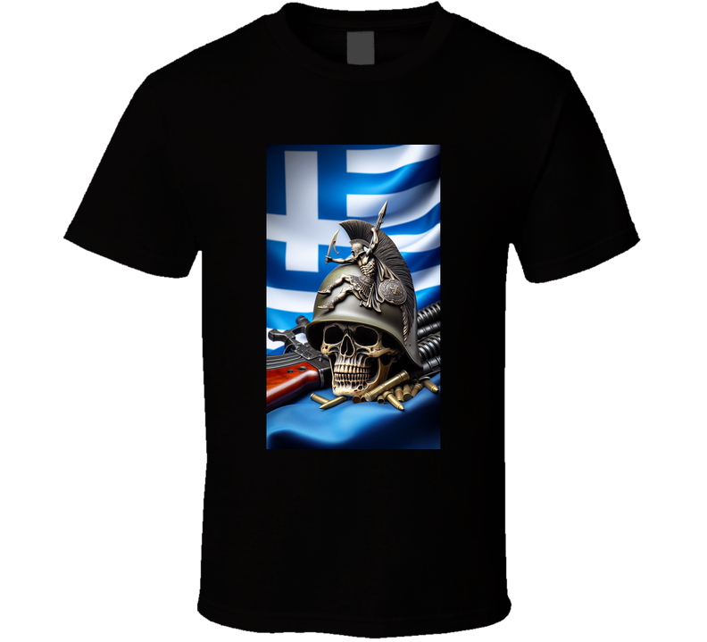 Greek Evzones Presidental Guard Skull T Shirt