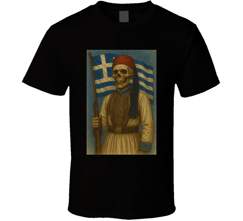 Greek Evzone Guard Skull Patriot T Shirt Greek Evzone Guard Skull Patriot T Shirt