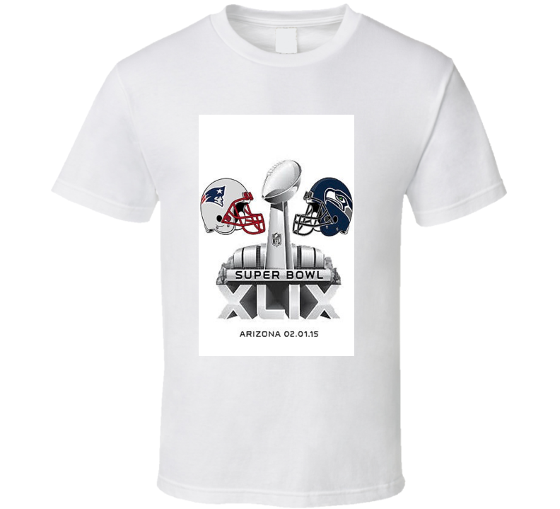 Super Bowl 49 Arizona Seattle vs New England Football T Shirt