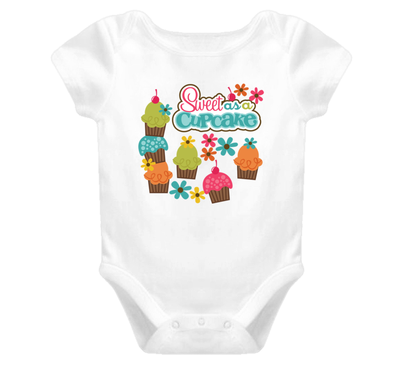 Baby Girl Sweet As A Cupcake Child Baby One Piece Onesie T Shirt