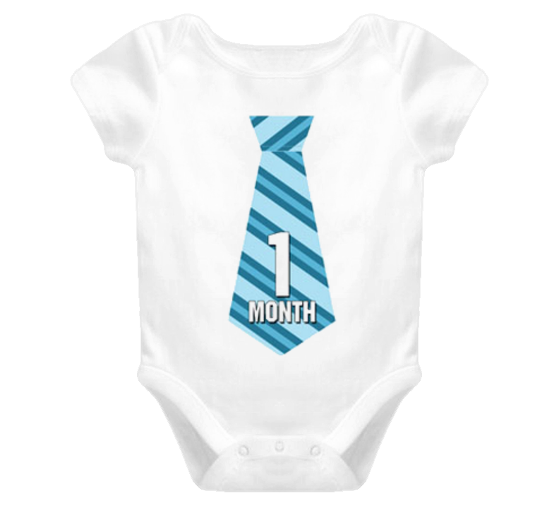 Baby Boy 1 Month Old Tie Dress Up Child Onesie  T Shirt