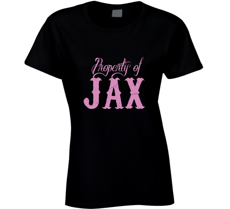 Property of Jax SOA Teller Biker Tv SHow Womens Ladies Pink Black T Shirt