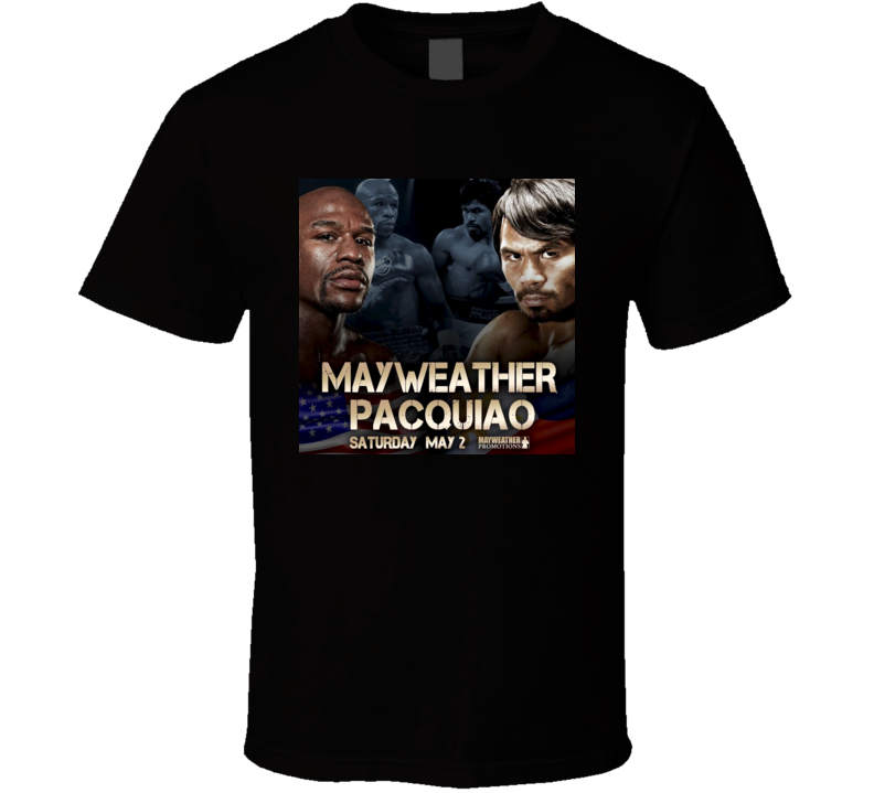 Mayweather vs Pacquiao Boxing Fight Of Century Promotion Poster T Shirt Limited