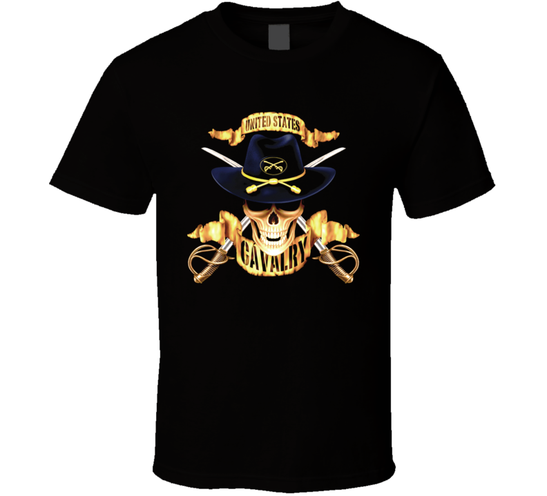 United States Cavalry Skull Western T Shirt