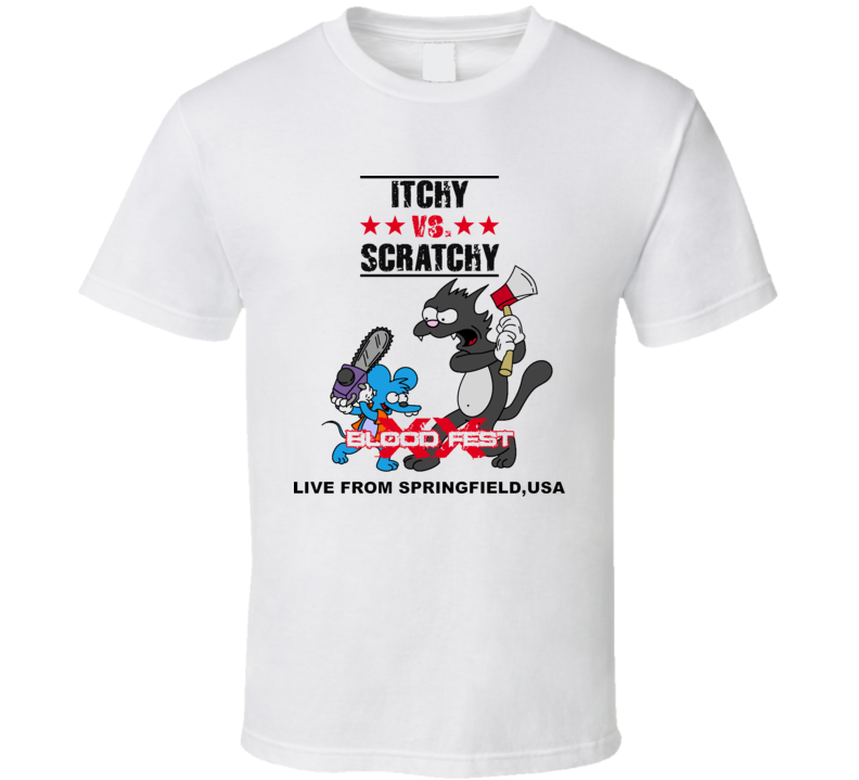 Itchy And Scratchy Cartoon Classic T Shirt