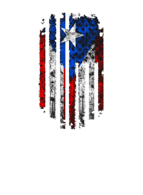 Distressed Puerto Rico Flag Usa Hybrid T Shirt